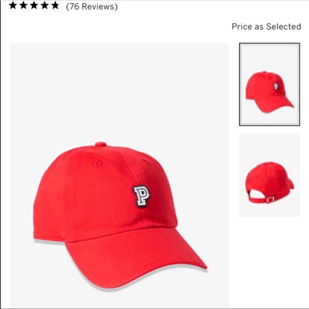 NEW💕VS PINK RED “P” MONOGRAM Baseball Hat Cap - Picture 3 of 9